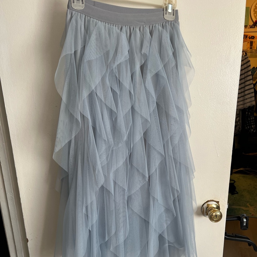 Elegant tulle  grayish Blue Women's Skirt-NWOT